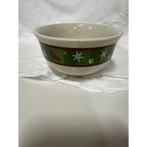 Longaberger Snowflake Christmas Holiday 4"‎ Small Bowl Dip 2004 Retired NICE